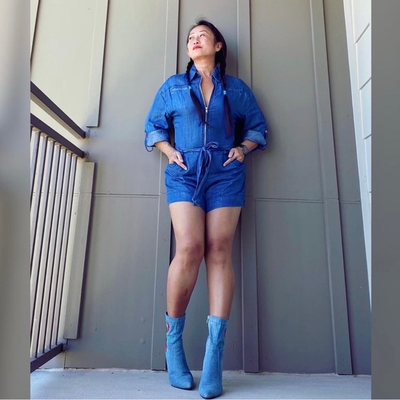 Gabrielle Union x New York & Co Chambray Romper - Picture 3 of 3